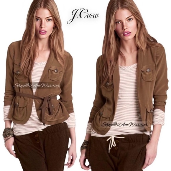 J.Crew NWT RARE silk belted utility jacket *shop@iamwarrior - Picture 1 of 11